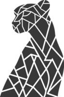 A black and white illustration of a leopard vector