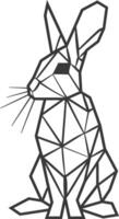 A geometric rabbit sitting on a white background vector