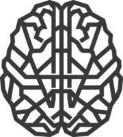 A black and white illustration of a brain vector