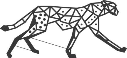 A black and white drawing of a cheetah vector