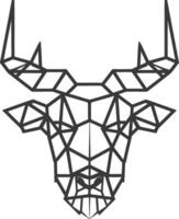 A geometric drawing of a bull head vector