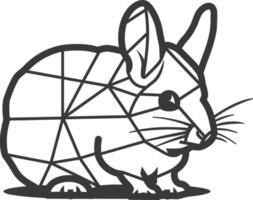 A black and white drawing of a rabbit vector