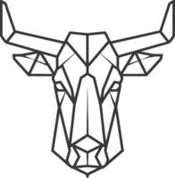 A bull head made of geometric shapes vector