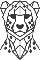 A black and white drawing of a cheetah vector