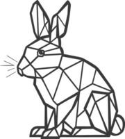 A geometric rabbit sitting on a white background vector