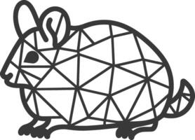 A black and white drawing of a rabbit vector