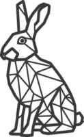 A rabbit is sitting in a geometric pattern vector