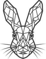 A black and white drawing of a rabbit's head vector