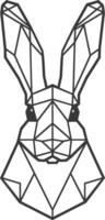 A geometric rabbit head with a black background vector