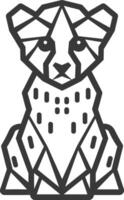 A black and white drawing of a cheetah vector