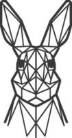 A black and white geometric rabbit head vector