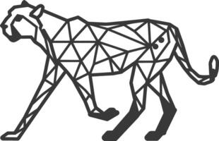 A black and white drawing of a cheetah vector