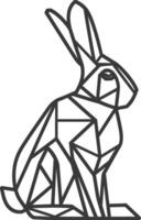 A geometric rabbit sitting on a white background vector