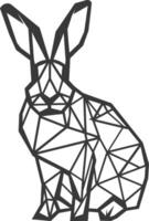 A black and white drawing of a rabbit vector
