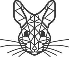 A black and white drawing of a rabbit head vector