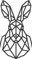 A black and white drawing of a rabbit head vector