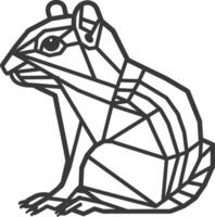 A drawing of a chipmunk with geometric lines vector