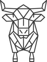 A bull is shown in a geometric style vector