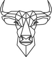 A bull head made of geometric lines vector