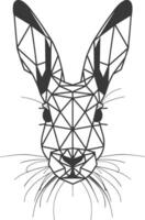 A black and white drawing of a rabbit's head vector