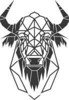 The bull head is made up of geometric shapes vector