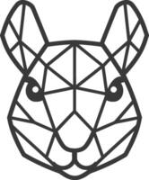 A black and white geometric rabbit head vector