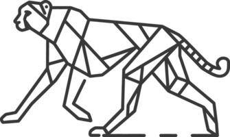 A geometric drawing of a cheetah vector