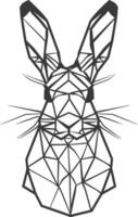 A black and white drawing of a rabbit head vector