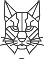 A cat head with geometric lines on it vector