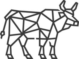 A cow made of geometric shapes vector