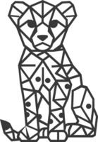 A black and white drawing of a cheetah vector