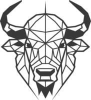 The head of a bull is made up of geometric shapes vector