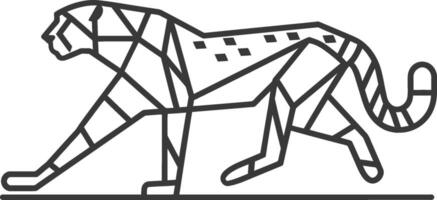 A geometric drawing of a cheetah vector