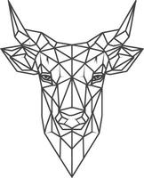 A bull head made of triangles vector