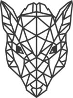 A geometric drawing of a fox head vector