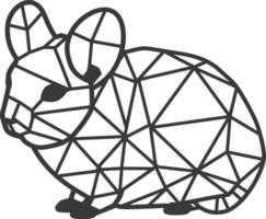 A drawing of a rabbit made of geometric shapes vector