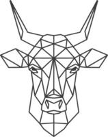 A bull head made of triangles vector