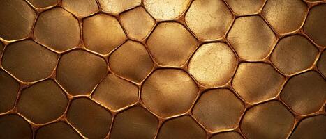 Textured golden hexagonal pattern photo