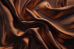 Luxurious golden fabric with flowing folds and curves photo