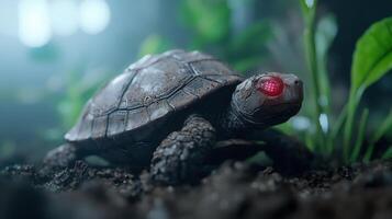 Robotic turtle in nature photo