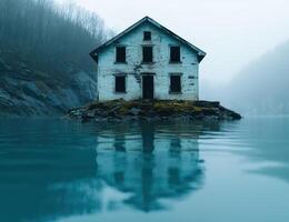 abandoned house on a remote island photo
