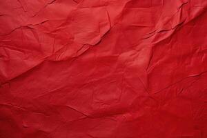 crumpled red paper texture background photo