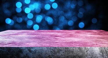 Vibrant blue and pink bokeh background photo