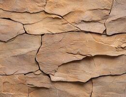 Textured rock surface with cracks and fissures photo