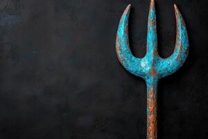 Rustic Trident on Dark Background photo