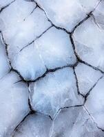 Cracked ice texture background photo