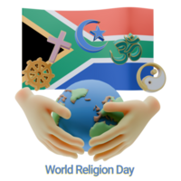 Divine 3D renders of World Religion Day Written in South Africa Languages png