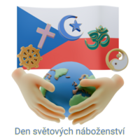 Sublime 3D renders of World Religion Day Written in Czech Languages png