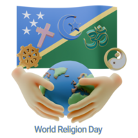 Dainty 3D renders of World Religion Day Written in Solomon Languages png