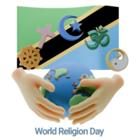 Enticing 3D renders of World Religion Day Written in Tanzania Languages png